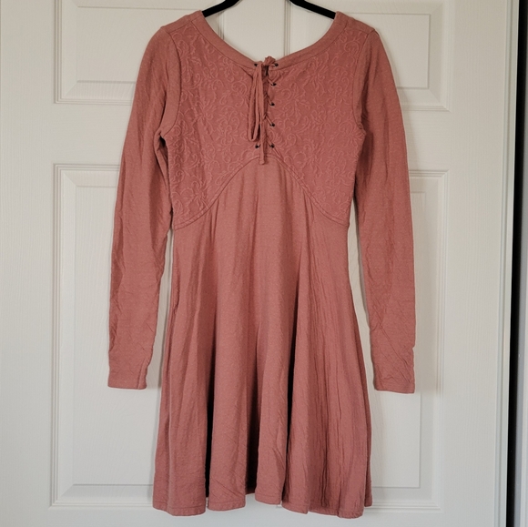 Free People Blush Jersey Knit Long Sleeve Dress - Picture 6 of 6